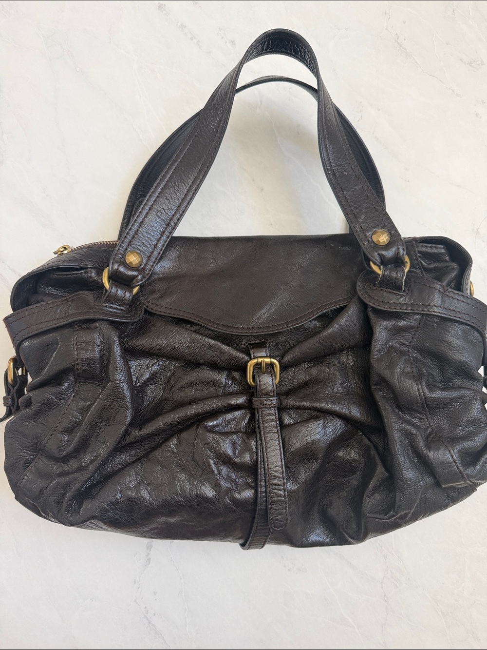 Kooba Dark Brown Leather Large Bag